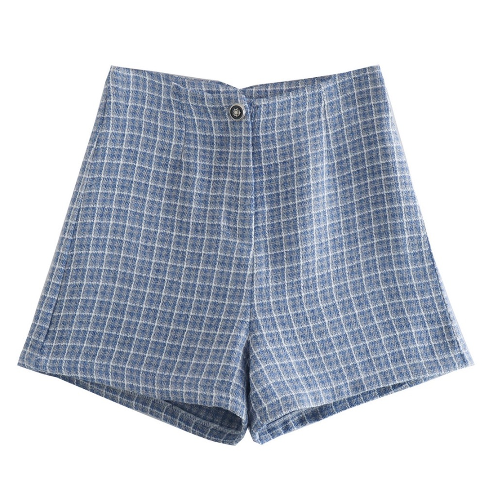 Zara Blue Textured Shorts